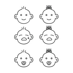 line baby face design. Newborn icon symbol.