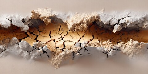 Cracked Soil Texture Revealing Drought Effects in a Light Brown Pastel Setting