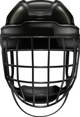 vector illustration of a black metal helmet