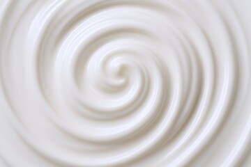 Smooth Creamy White Swirl Texture Background for Food, Cosmetic, or Dairy Product Imagery