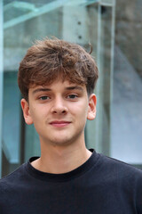 YOUNG BOY WITH BLACK T-SHIRT