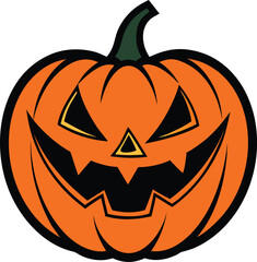 Funny Halloween pumpkin silhouette collection. Vector cartoon illustration isolated on a transparent background