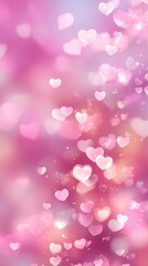 Romantic Abstract Pink Bokeh Hearts Background for Love, Wedding, Valentine, and Celebration Design