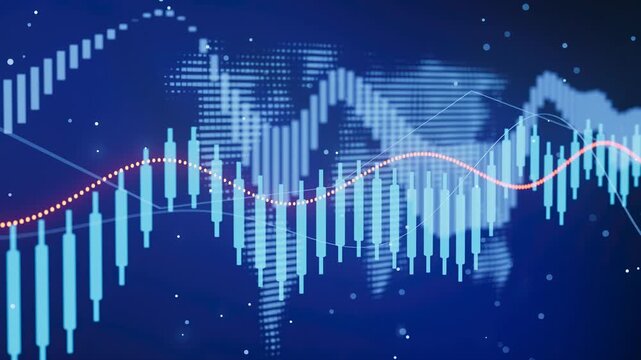 Investment finance chart with stock market growth, business exchange and economic data trend.. - Powered by Adobe