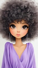 Radiant Persona: A vibrant woman with stylish afro hair and captivating beauty. Capturing a sense of grace, poise, and confidence.