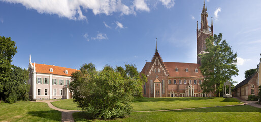 Panoramic image of the church St. Petri in Wörlitz, Saxony-Anhalt, Germany, which was built...