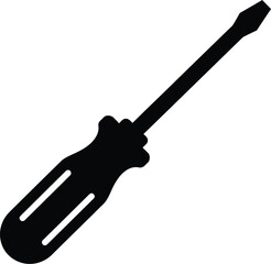 Screwdriver tool silhouette vector graphic for construction repair and diy projects