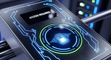 Secure Access Turnstile with Biometric Scanner and Modern Technology