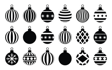 Vector art of a set of round christmas ornaments, perfect for adding a festive touch to your designs these elegant decorations are ideal for the holiday season
