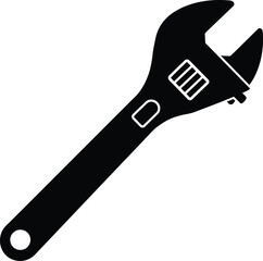 Adjustable wrench vector icon scalable illustration for tools and repair graphics