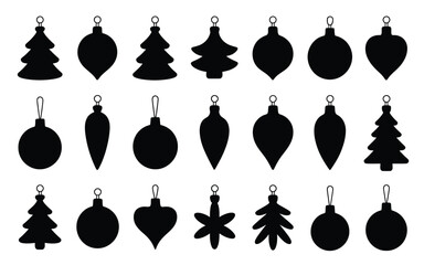 Vector art of collection of twentyone different christmas ornaments, each with a unique design, these ornaments are perfect for adding a festive touch to your designs