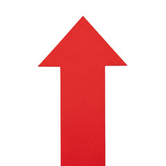 Upward Red Arrow on Black Direction Guidance Growth and Success Pointing Upward Forward Up on...