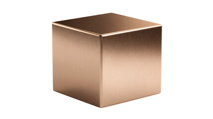 Fototapeta premium Bronze Cube isolated on transparent background