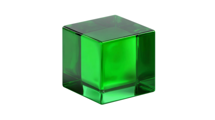 Emerald Cube isolated square transparent background