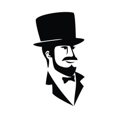 gentleman silhouette logo design. elegant person symbol.