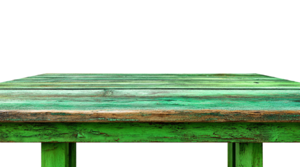 Top of green table isolated on transparent background