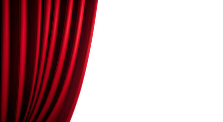 Elegant red drape, perfect for design, decoration, or presentation use in creative projects. Isolated on white or transparent background. PNG format.