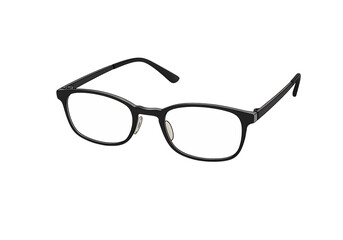 Classic Rectangular Eyeglasses isolated on transparent background