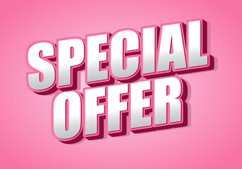 Fototapeta premium A vibrant pink background featuring bold, three dimensional text that reads Special Offer in white a