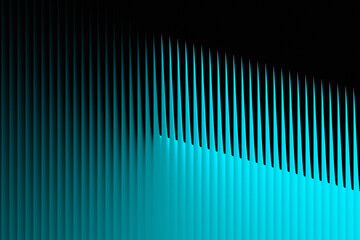 Abstract Vertical Ribbed Texture with Teal Gradient and Black Background image photo
