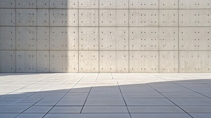 Concrete wall and tiled floor background