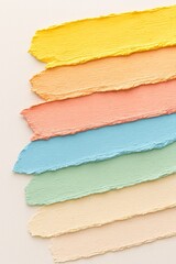 Pastel torn paper strips texture background for creative design projects