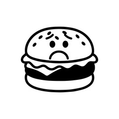 character emotion burger sadness vector on white background
Vector icon character with emotion