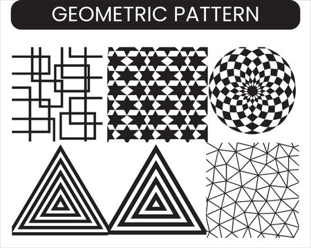 Retro Geometric Line Art Pattern