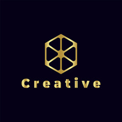 Abstrack luxury geometric logo design. Premium Vector