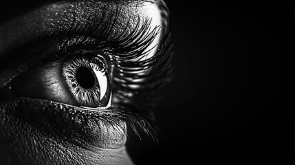Obraz premium Monochrome macro close up of human eye