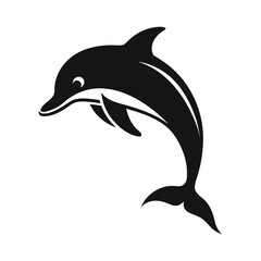 Silhouette of a dolphin jumping from the water vector