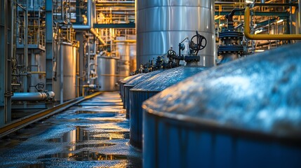 Oil separator tank in factory