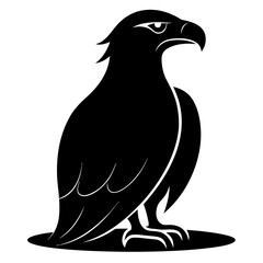 Majestic black eagle silhouette perched symbol of strength vector