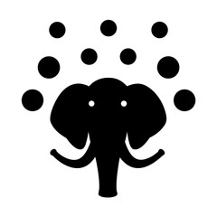 Silhouette of elephant juggling balls creative design vector