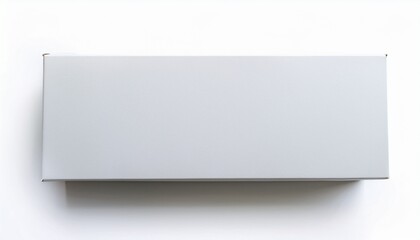 blank white box mockup isolated on white background top view rectangular carton box mockup for graphic design and digital projects