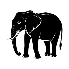 Majestic elephant silhouette for creative projects vector