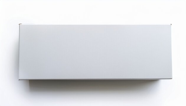 blank white box mockup isolated on white background top view rectangular carton box mockup for graphic design and digital projects