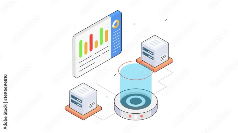 Poster pie chart dashboard interface animation on transparent background