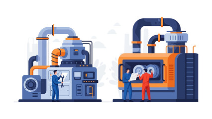 Manufacturing Process: A detailed illustration of a manufacturing setup, highlighting precision engineering and the intricate machinery at the heart of production.