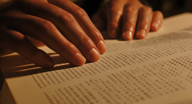 World Braille Day Hands reading Braille. A powerful symbol of tactile literacy, accessible education, and independence for visually impaired individuals