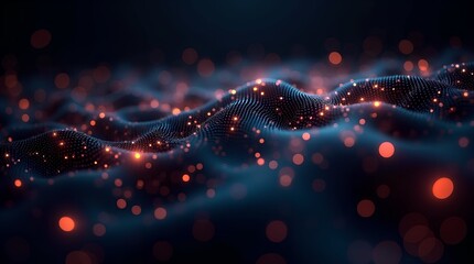 Abstract digital network background with glowing data points, symbolizing advanced technology and artificial intelligence in a futuristic conceptual design