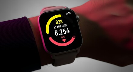 Smartwatch Fitness Tracker Monitoring Heart Rate and Health Metrics