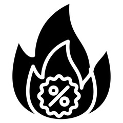Hot Deal glyph icon