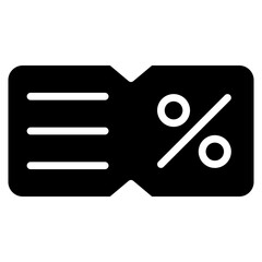 Coupon Code glyph icon