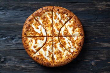 Top View of Pizza Cut with Basketball-Like Lines

