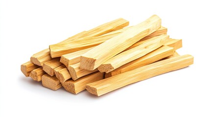 Palo santo sticks on white background