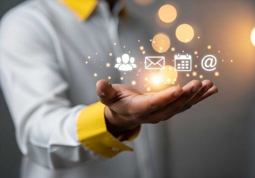 Contact communication email marketing business strategy hand