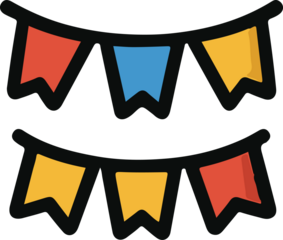 Event and Exhibition Icon Set – Flat Color Illustration with White Background