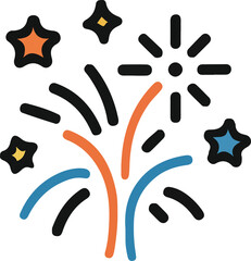 Event and Exhibition Icon Set – Flat Color Illustration with White Background