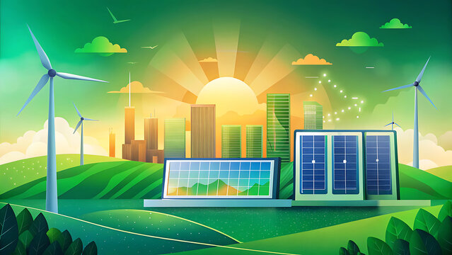 Eco friendly financial dashboard merging with sustainable graphs futuristic finance hologram digital design